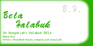 bela halabuk business card